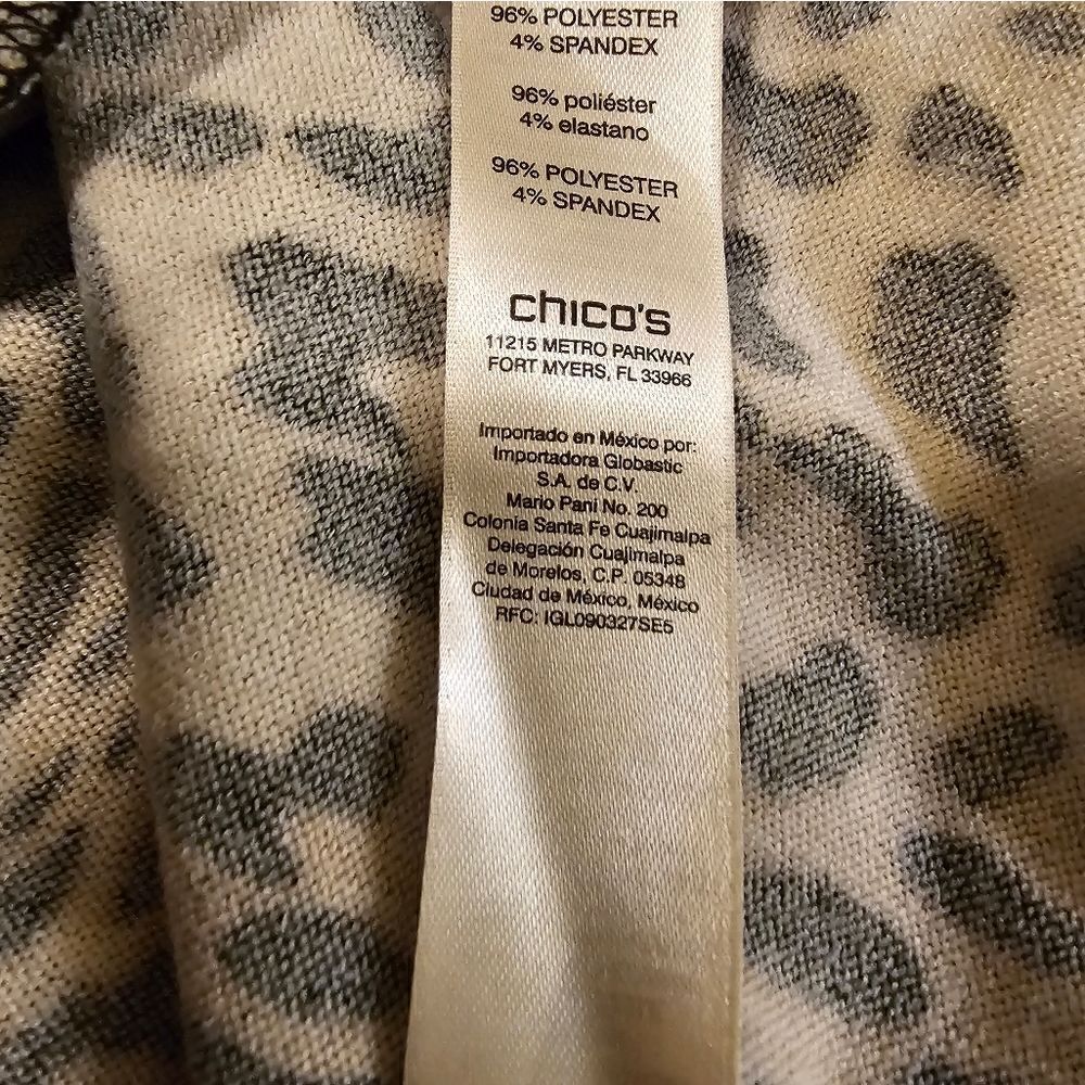 CHICO'S Leopard High Low Tunic Top - Size 2 - Picture 7 of 7